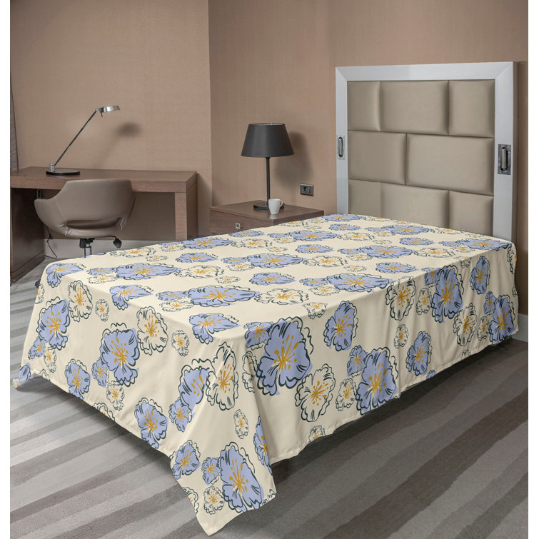 Drap plat à motif floral bohème Ambesonne