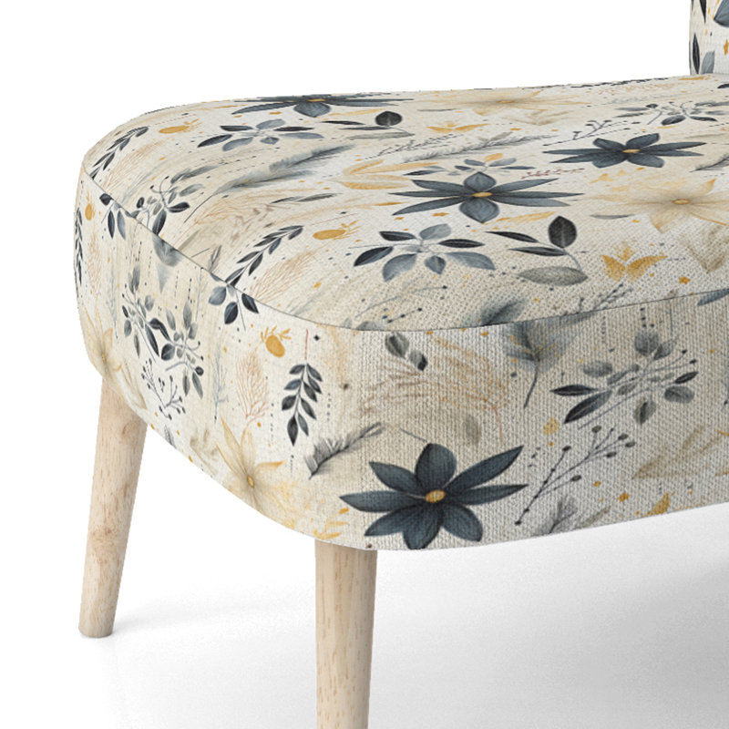 Chaise d'appoint rembourrée Cottage Grey and Beige