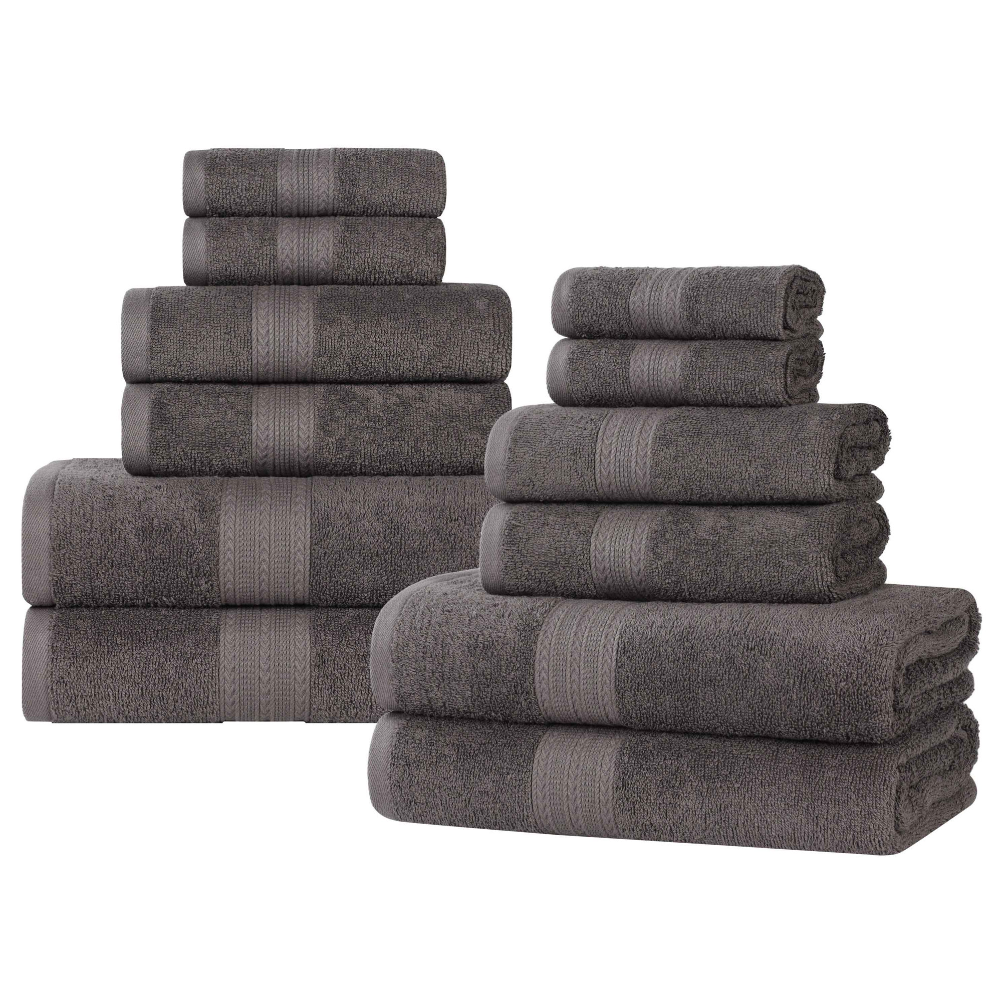 100% Cotton Sustainable Multi-Size Towel Set, Graphite