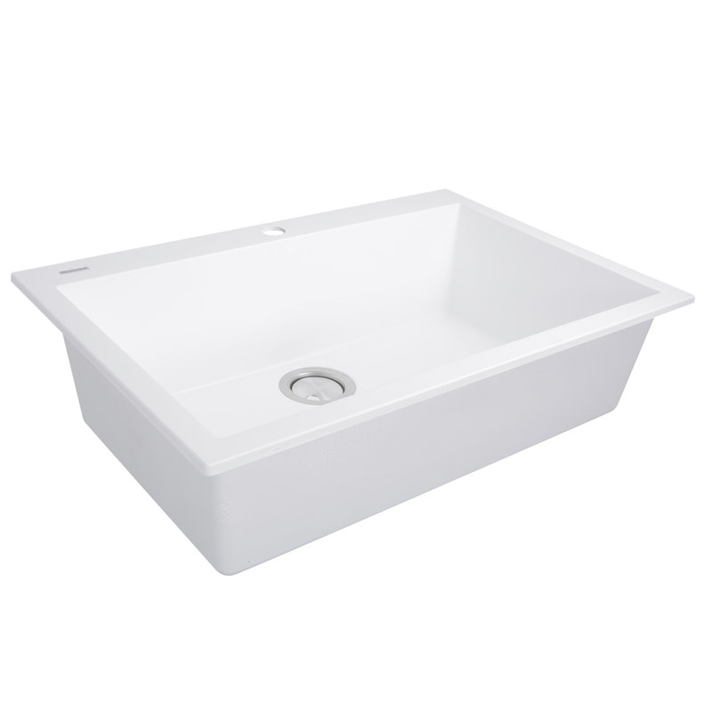 Plymouth 33'' L Single Basin Kitchen Sink, White