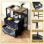 Table de chevet 2 tiroirs en tissu avec station de charge Crescent Moon Starry Night Sky Soft Clouds Calm Blue Tones