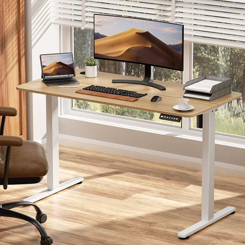 Bureau debout - Bureau à hauteur réglable, H 46,5 po x l 48 po x P 23,6 po, Chêne blanc