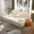 Velours côtelé beige et blanc