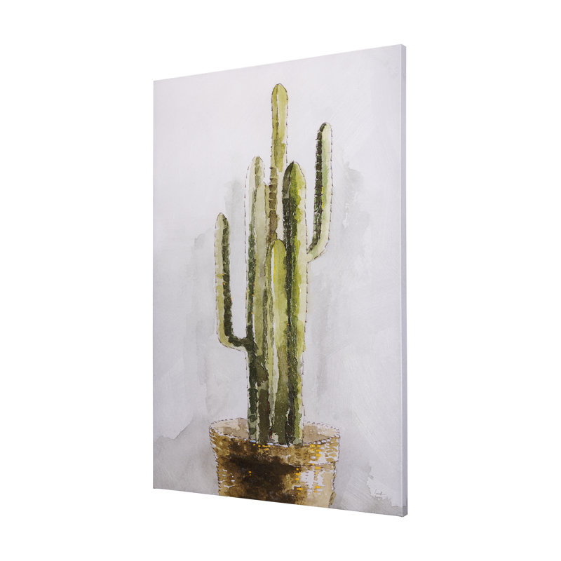 Toile texturée cactus II, H 60 po x l 40 po x P 1,5 po