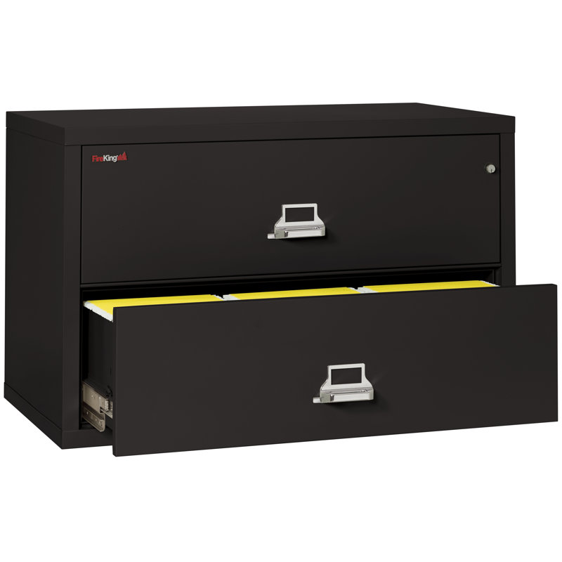 Fireproof 2 - Drawer File Cabinet, Black, Key Lock