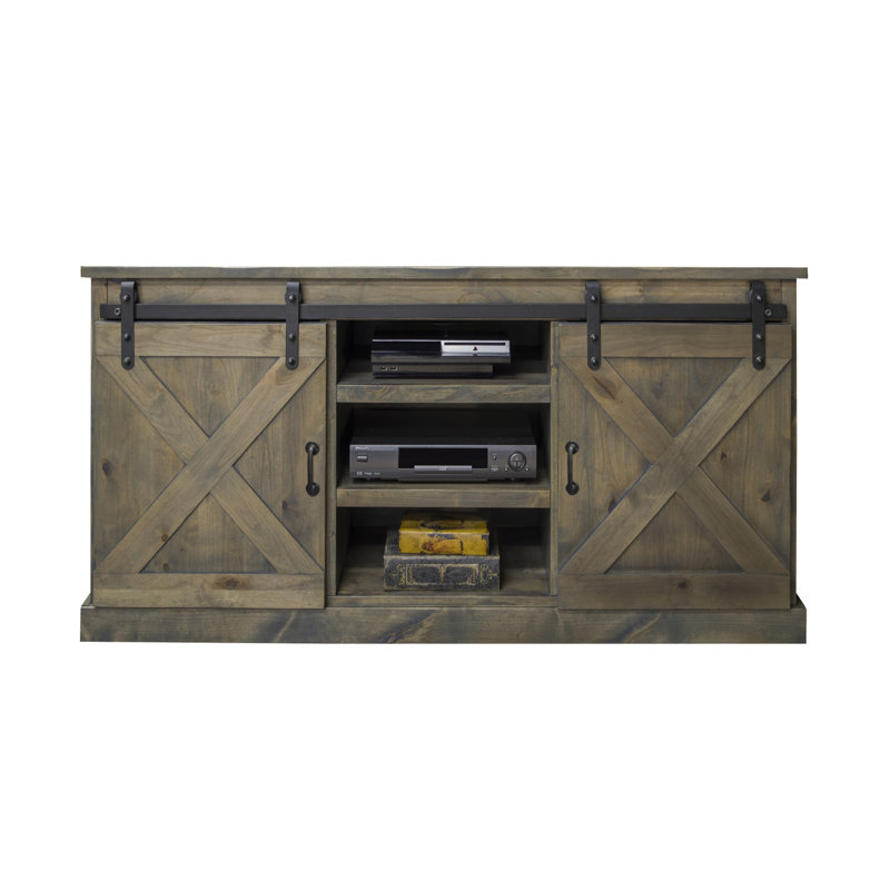 Meuble télé d'angle Meuble télé Horgeford, 55.5'' W X 18.62'' D X 31.5'' H, Bois de grange
