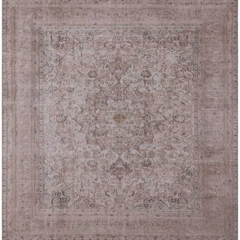 Tapis oriental gris Melita, Carré 7 pi