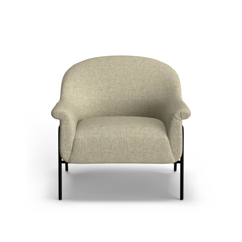 Chaise d'appoint avec pieds en métal noir, Lin lin
