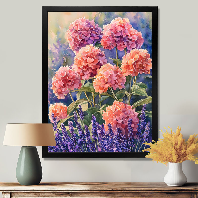 Shannen - Floral Wall Art, Black, H 20 po x l 12 po, Reproduction encadrée d'une seule photo