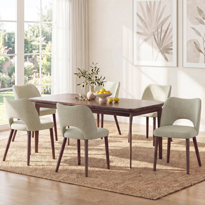 46.50cm H Fabric Upholstered Side Chair in Coffee