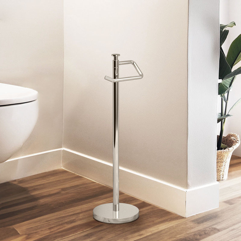 Porte-papier hygiénique sur pied, Nickel poli