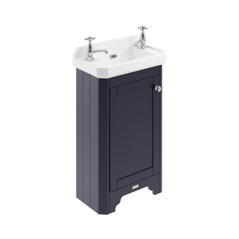 Old London 515mm Single Bathroom Vanity with Integrated Ceramic Basin, Twilight Blue