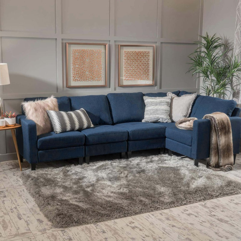 Canapé moderne 5 pièces Mirod Comfy, Marine