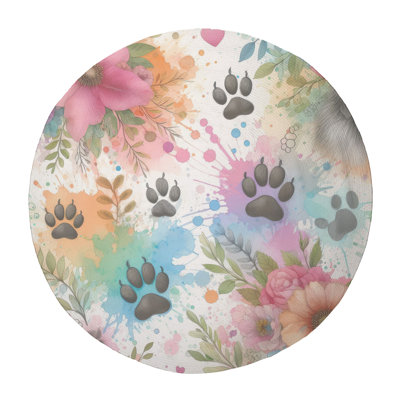 Pup Paw Splatter Fun Braided Rug