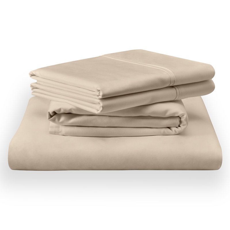 Tempur-Classic Cotton Sheet Set, Twin XL Sheet Set + 1 Fitted Sheets + 1 Pillowcase, Sandstone