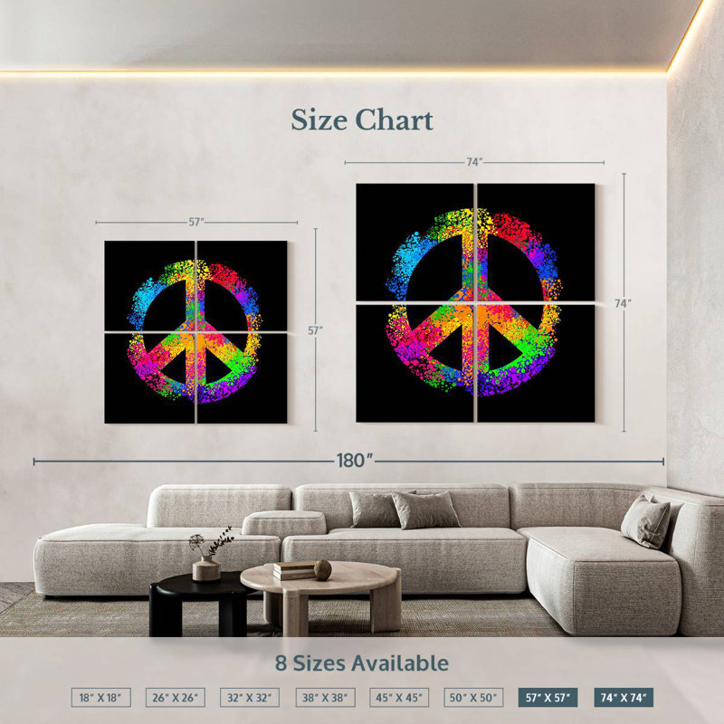 Kirara Rainbow Hippie Peace, H 57 po x l 57 po