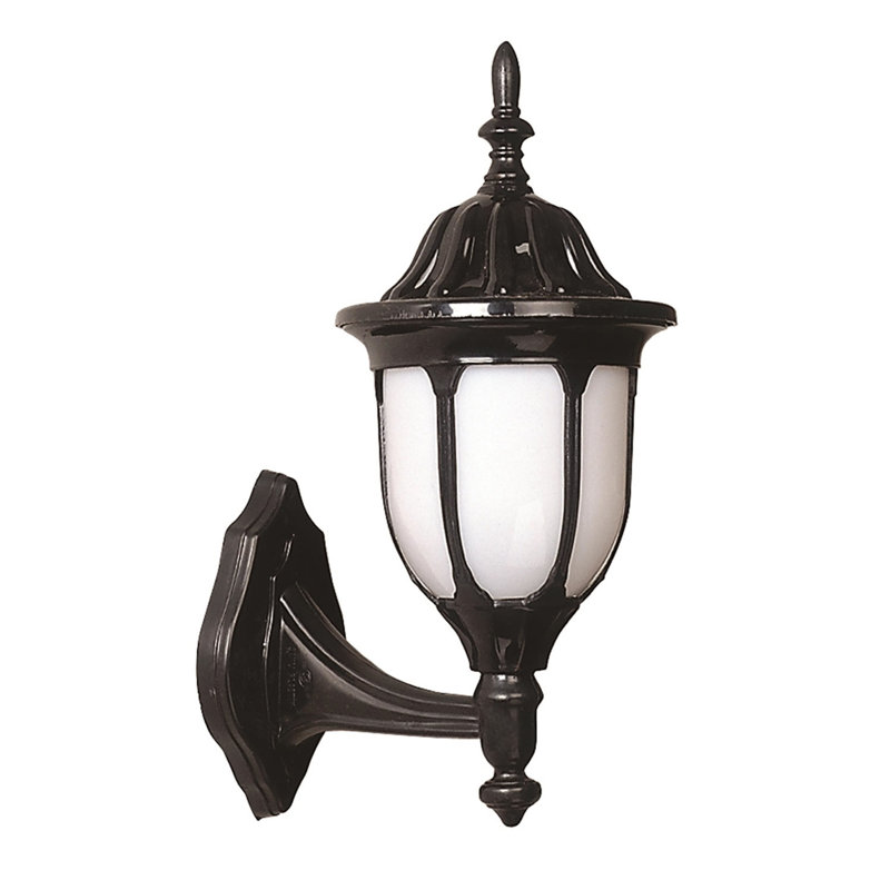 Outdoor Wall Lamp, Black & White, 14.2 x 9.4 inches | Durable ABS Body with Polycarbonate Cap | E27 Socket (Max 40W), IP65 Waterproof Rating | Ideal for Traditional & Industrial Outdoor Spaces, Nostalgic Design