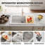Évier de cuisine blanc encastré en argile réfractaire simple avec trou pour robinet, grille inférieure et crépine-116293420