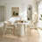Luxe Creamy Dining Table with Roman Column Legs-649096551