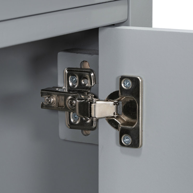 Meuble-lavabo de 20 pouces avec lavabo en céramique, porte à fermeture en douceur et tablette réglable pour un accès facile à la plomberie dans les salles de bain