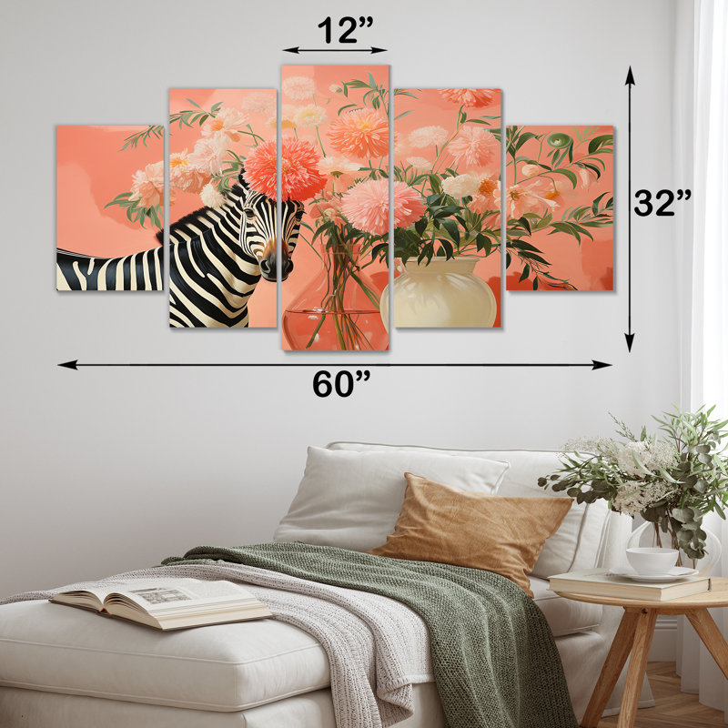 Art floral rose et vert