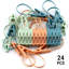 Paquet de 24 épingles à linge en plastique multicolores coupe-vent avec corde de connexion