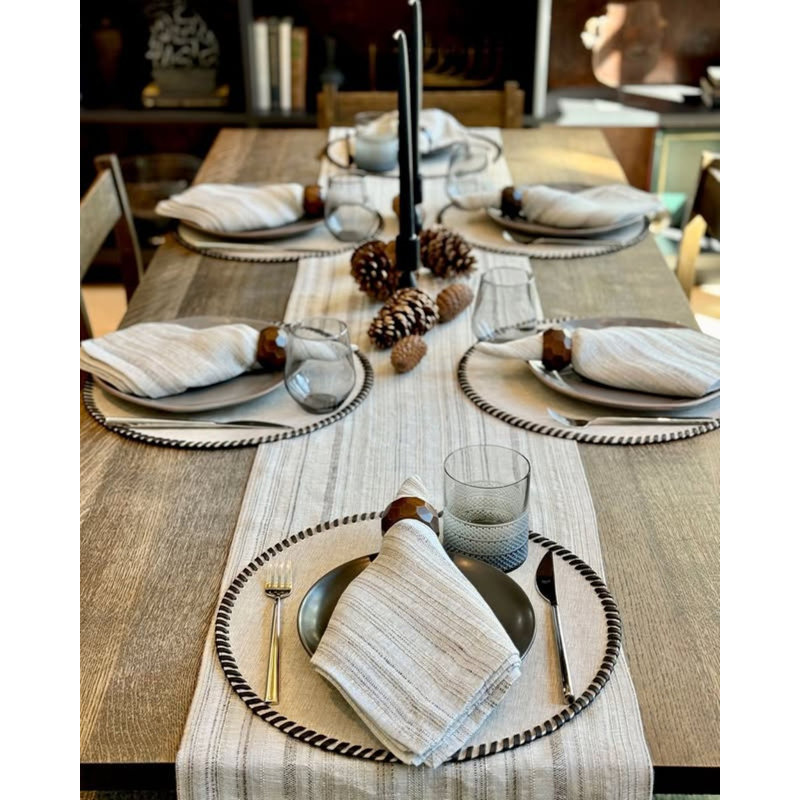 Midas Linen Blend Square Napkins, Beige