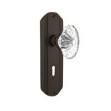 Deco Plate with Decorative Keyhole and Oval Fluted Crystal Door Knob