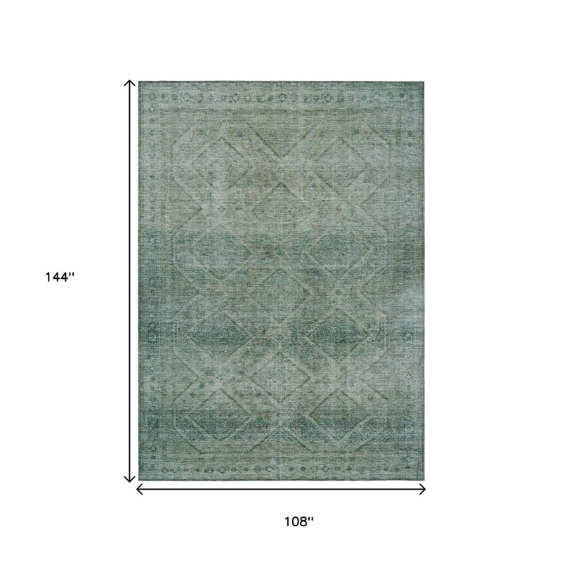 Tapis intérieur / extérieur bleu sarcelle et ivoire 9 'X 12'