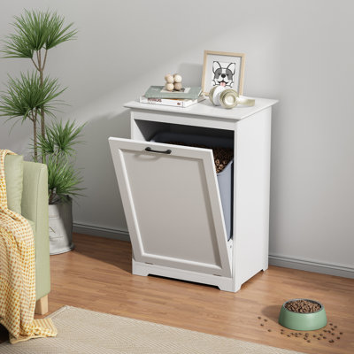 10 Gallons Single White Tilt-out Trash Recycling Cabinet (Not Include Trash Can)