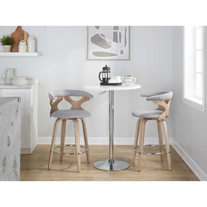 Tabouret de bar et de comptoir Betuel, Tabouret de comptoir (siège d'une hauteur de 25,5, Gris clair