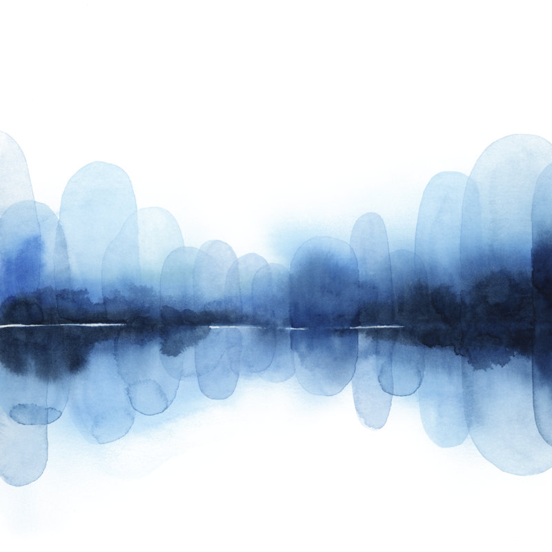Ultramarine Mirror I par Grace Popp - peinture sur toile tendue, H 12 po x l 12 po