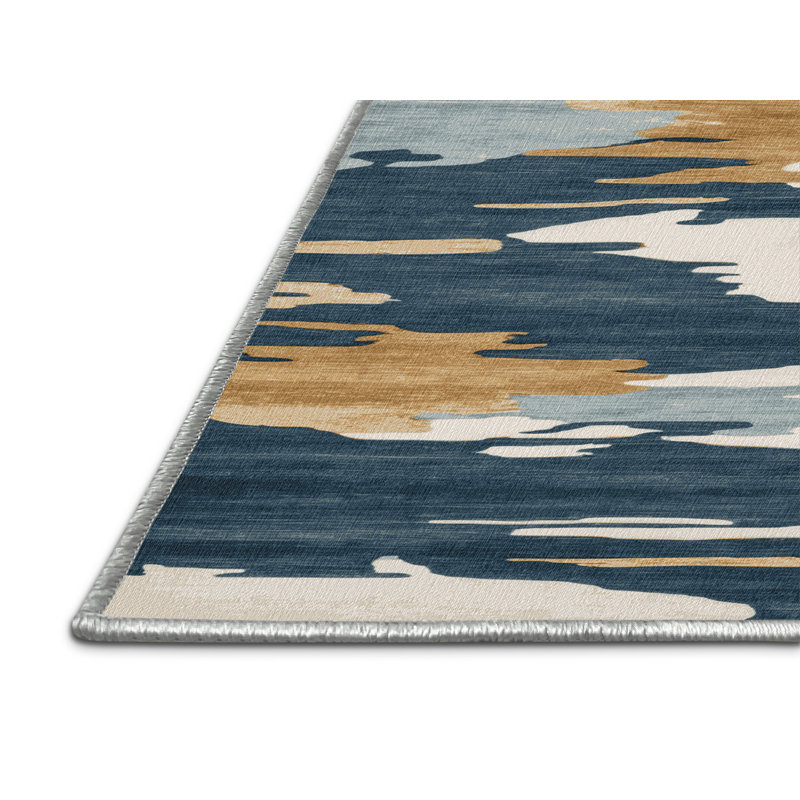 Tapis beige lavable à la machine, Rectangle 2' x 3'