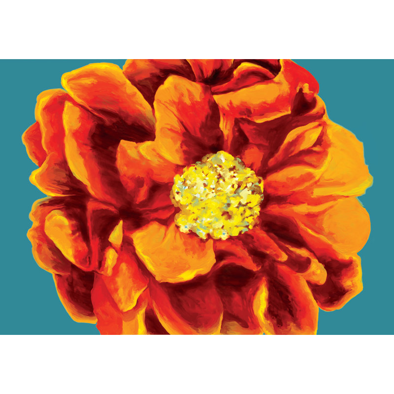 Painted Orange Flower - Wrapped Canvas Art Prints, 30cm H x 46cm W x 3.8cm D