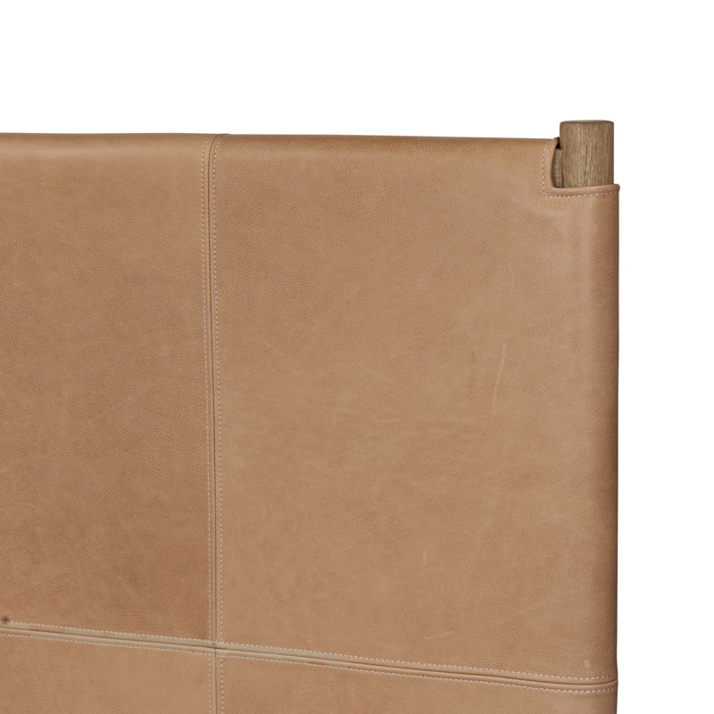 Salado Leather Solid Wood Bed, Queen, Palermo Nude
