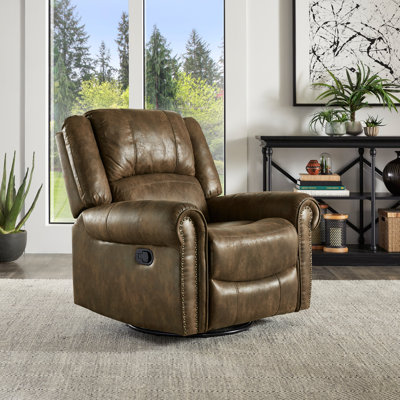 Fauteuil inclinable pivotant en microfibre Doniphan
