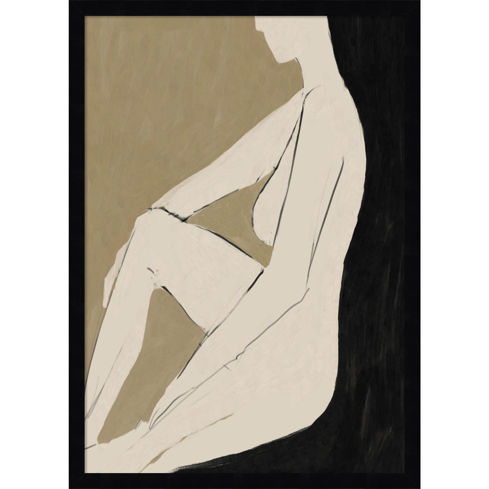 Chamois "Chill" Print by Dan Hobday, Black Framed, 25" H x 18" W