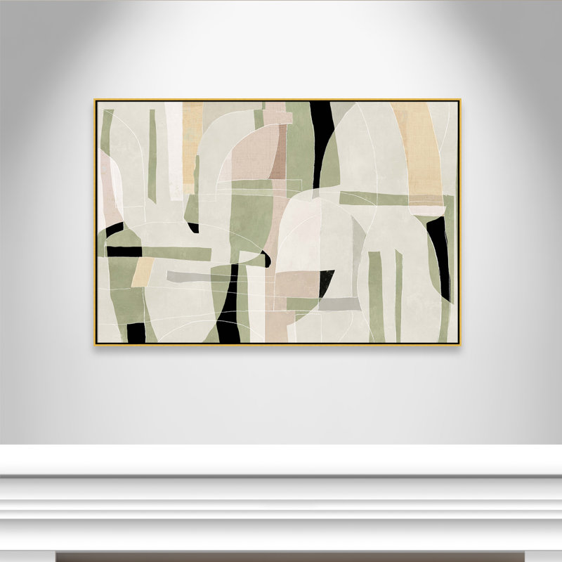 Sunny Barcelona - Floater Frame Canvas, Gold, 61.5" W x 41.5" H