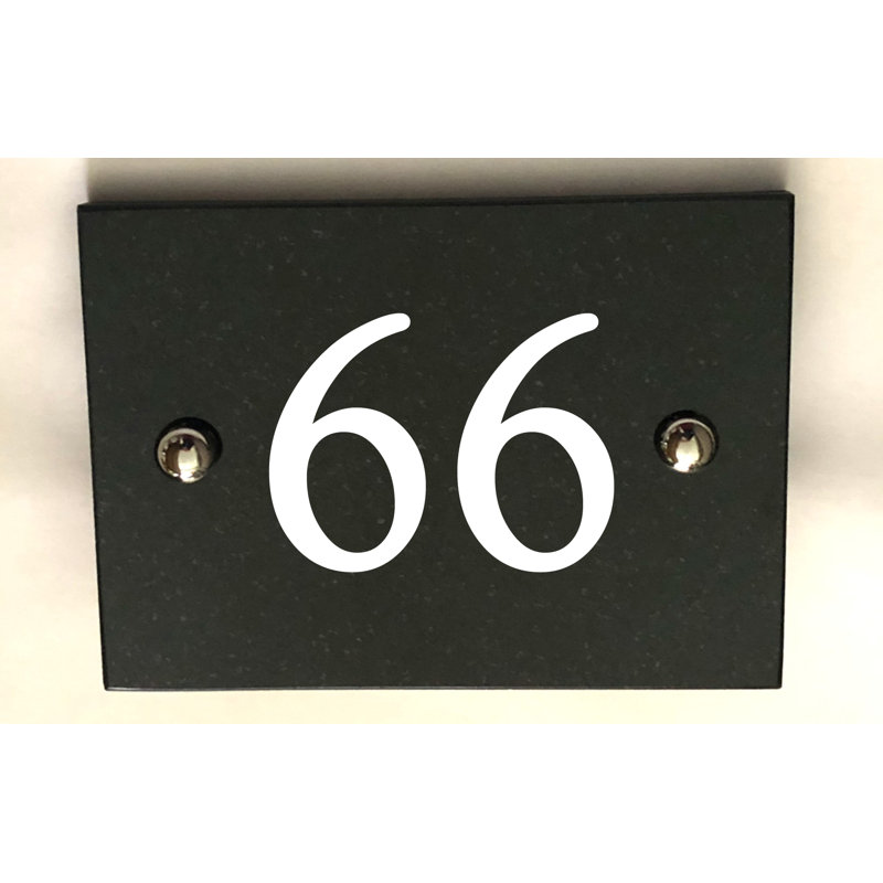 Brumby 10cm H Reflective Stone House Number, 66