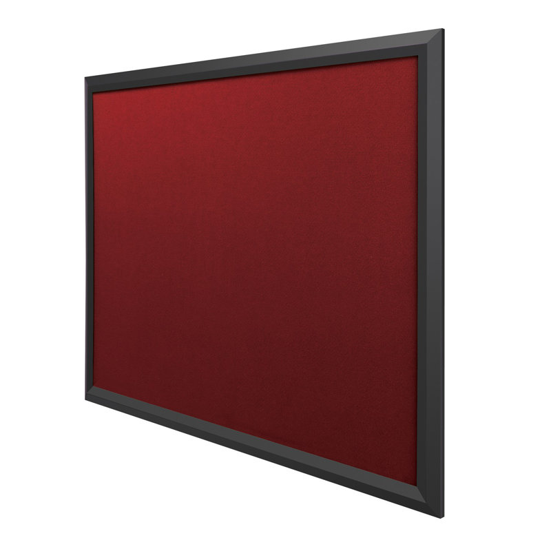 Wall Mounted Bulletin Board, 90 cm H x 120 cm W, Burgundy