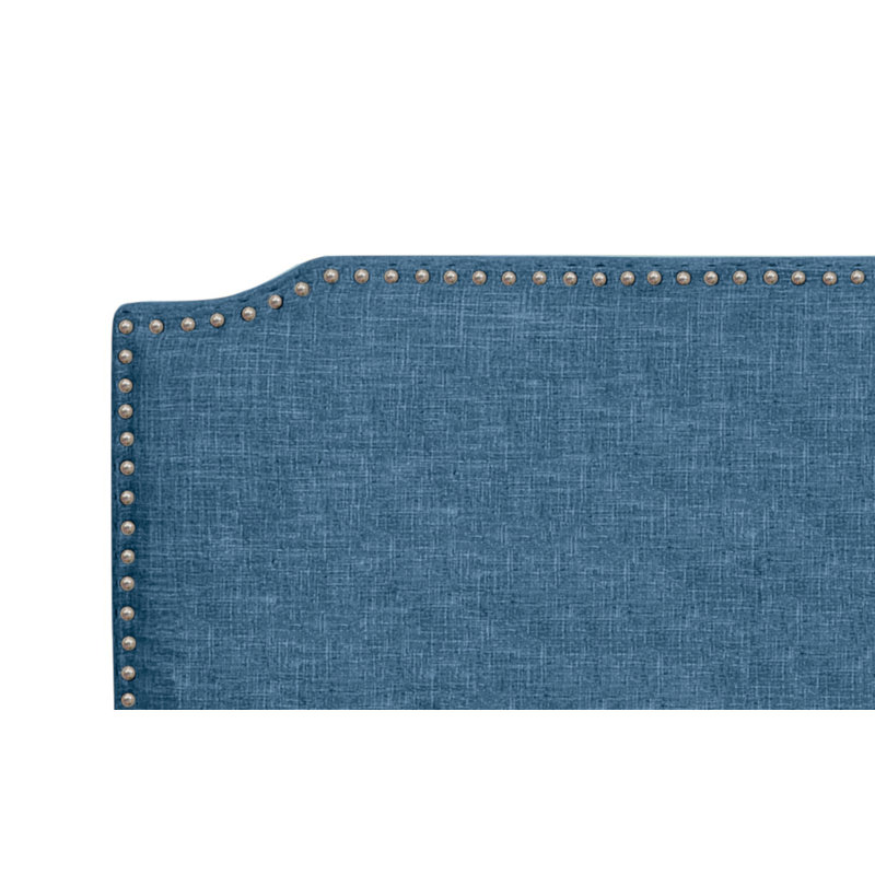 Lit plateforme tapissier Dutcher, Bleu, Double