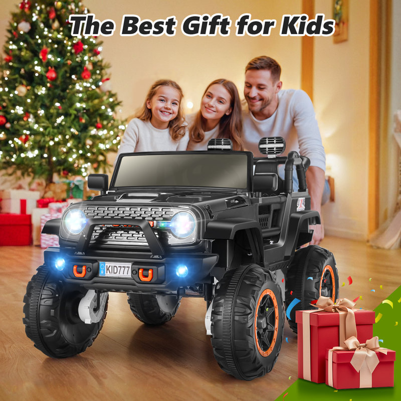 24V Black 2-Seater Electric SUV Ride-On Car with Remote Control