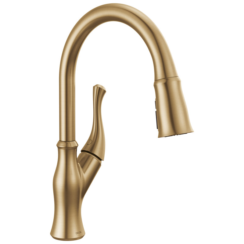 Ophelia Pull Down Single Handle Kitchen Faucet, Champagne Bronze