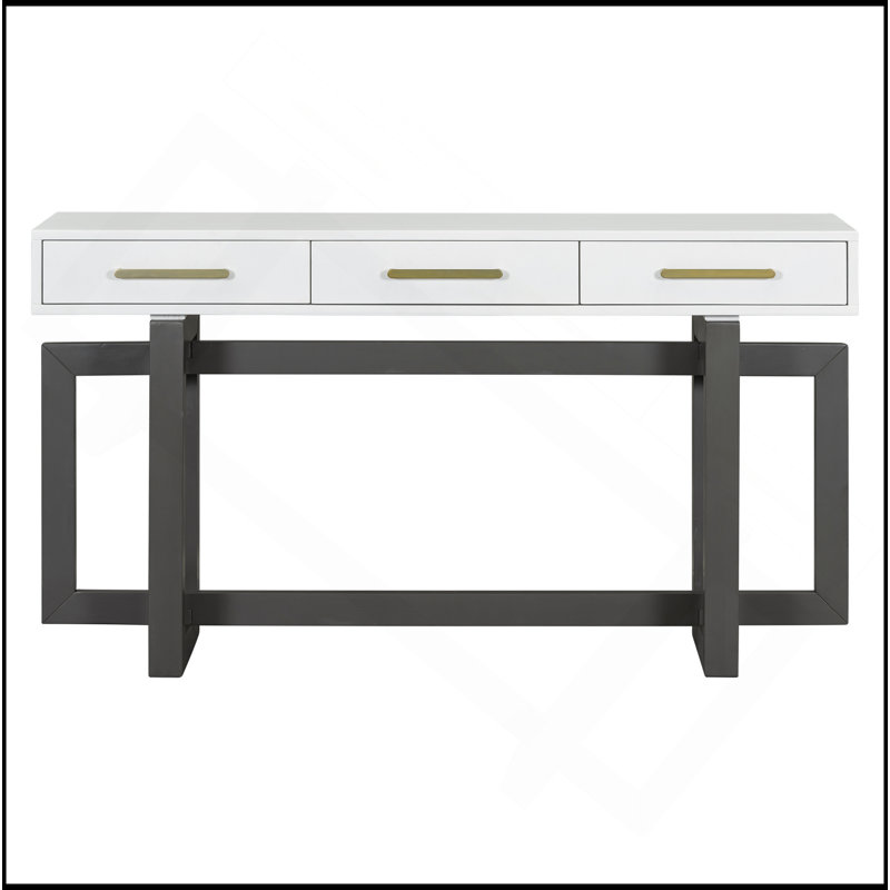 Console élégante avec trois tiroirs, table d'entrée très longue pour vestibule, couloir, salon, vestibule, couloir