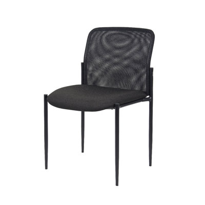 Vayu Stackable Guest Chair, Black Mesh, Soft Crepe Fabric