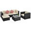 Ensemble de conversation modulaire en rotin avec coussins 6 pièces Adan-456991800