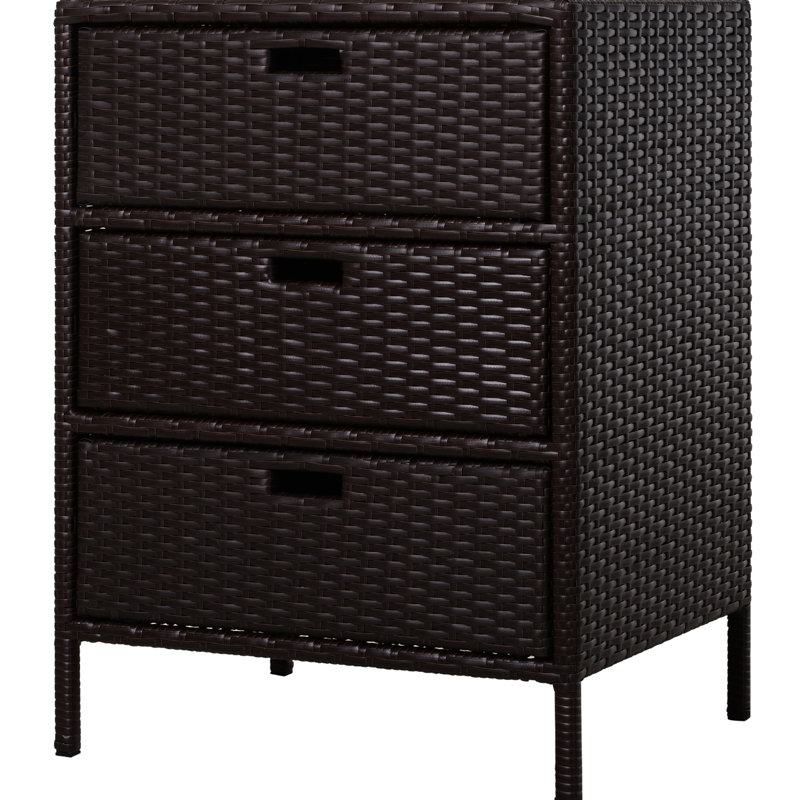 Armoire de rangement pour piscine avec 3 tiroirs Brown Pe