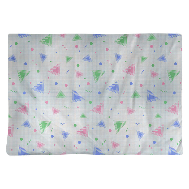 Napperon en coton 18 "Retro, Bleu / Vert