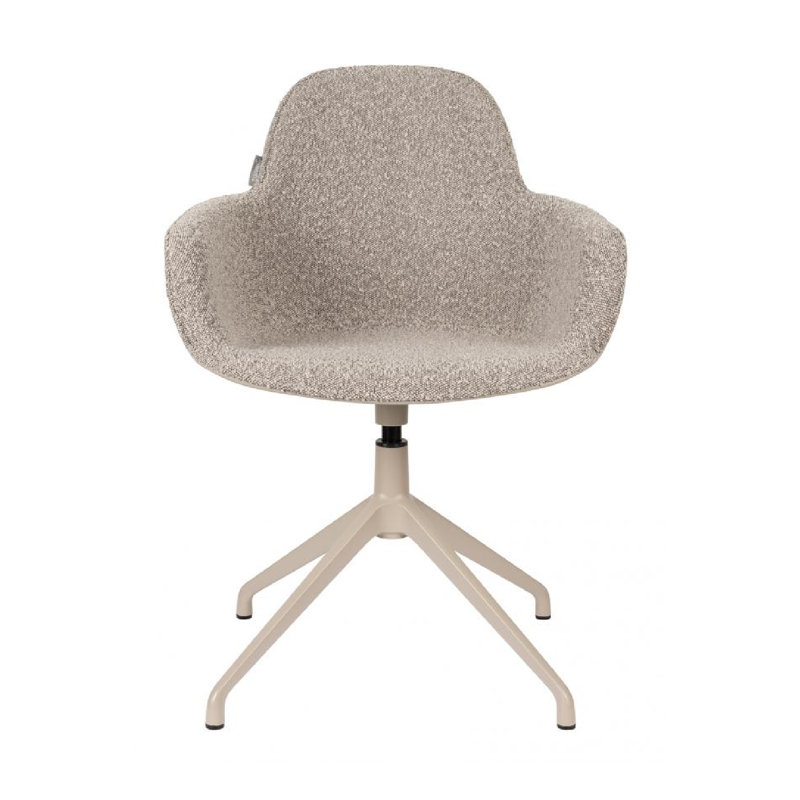 Fauteuil pivotant de 23 po de large Albert, 100 % polyester gris