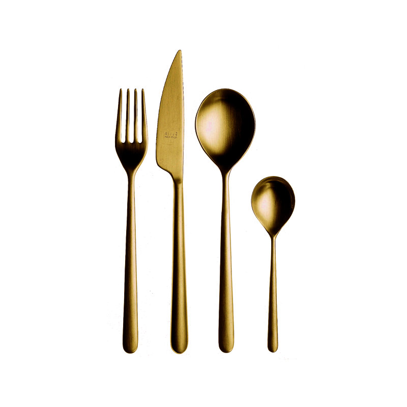 Linea 24-Piece Cutlery Set, Ice Gold